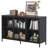 Tadzia Heavy Duty Steel Modern Sideboard with Glass Doors | Adjustable Feet, Large Capacity Storage for Living & Dining Rooms-722784396