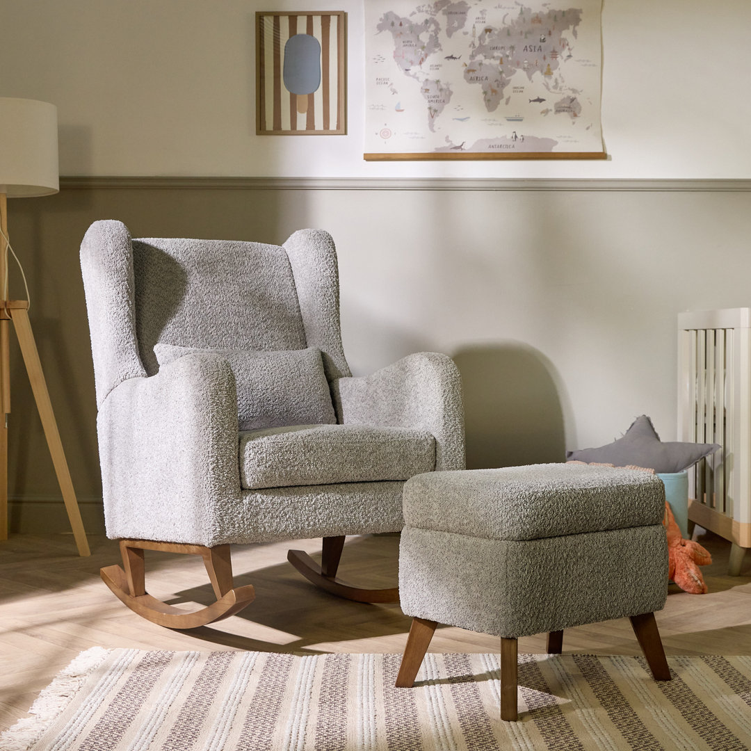 Harper Wingback Rocking Chair & Footstool – Teddy