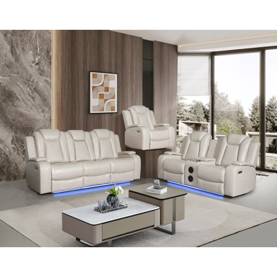 SF2827 Two Piece Sofa and Loveseat Power Motion Living Room Set