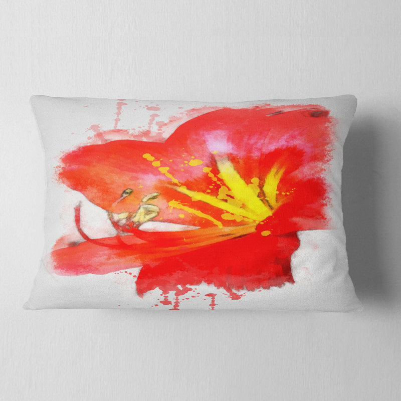 Coussin lombaire d’art floral brillant lily