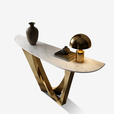 Light luxury style metal console table