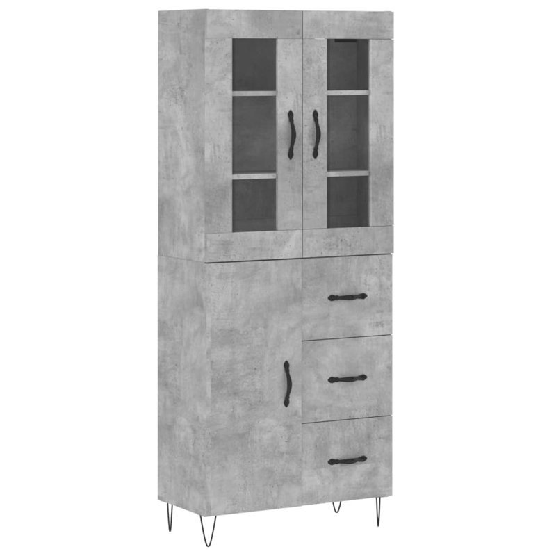 Trym 3 Door Manufactured Wood Wardrobe, Concrete Grey