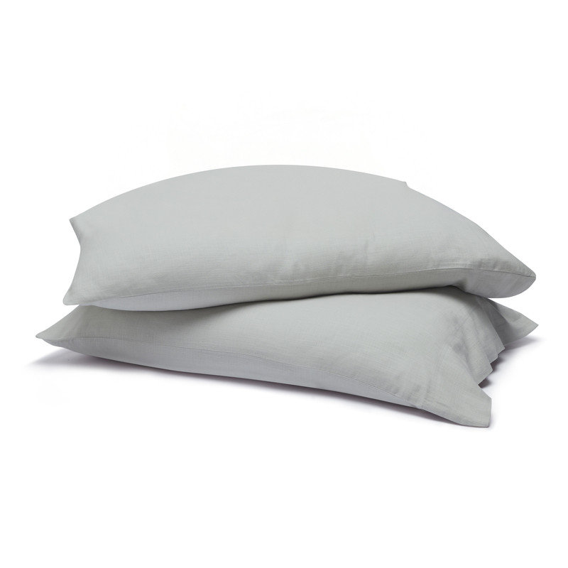 Ensemble de 2 taies d'oreiller en percale 100% coton Chloe, Argent