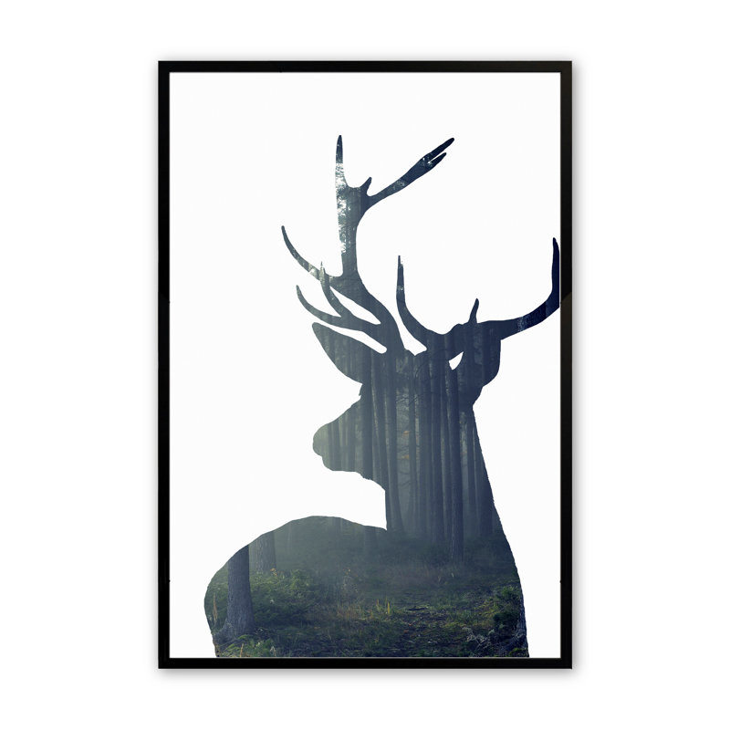 Au milieu des bois par Incado, Noir satiné, H 14 po x l 11 po x P 1,25 po