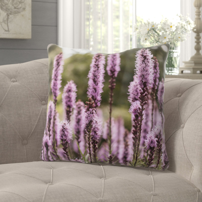 Coussin décoratif fleur Rideout, Microsuède, Intérieur