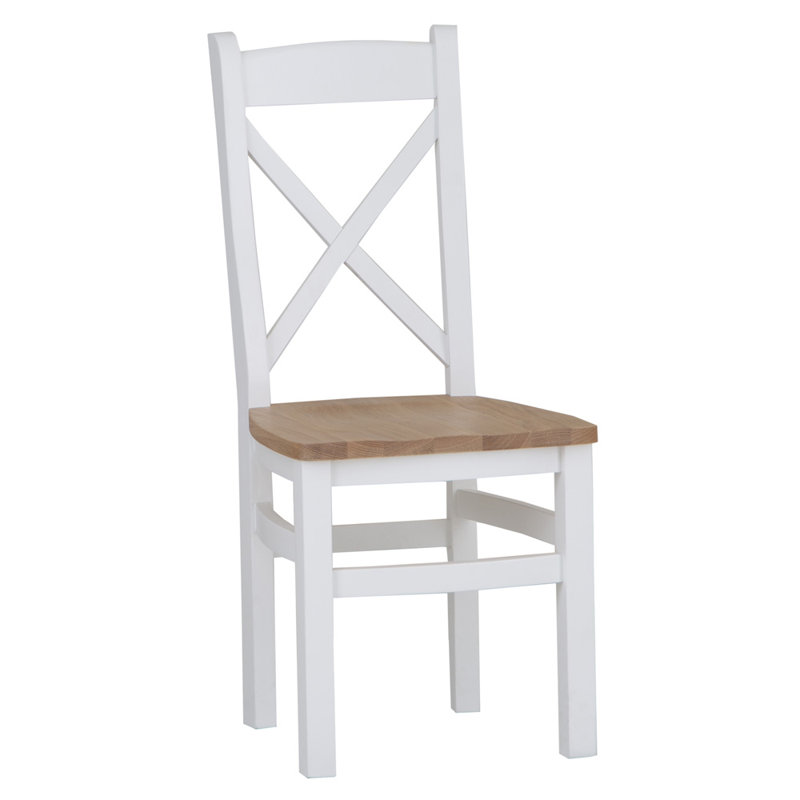 Lyddington Cross Back Chair Fabric Seat, oak, oak