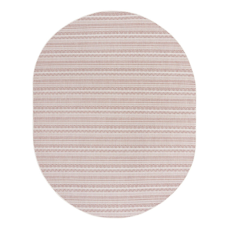 Tapis d'extérieur scintillant couleur brique, Ovale 7 pi 10 po x 10 pi