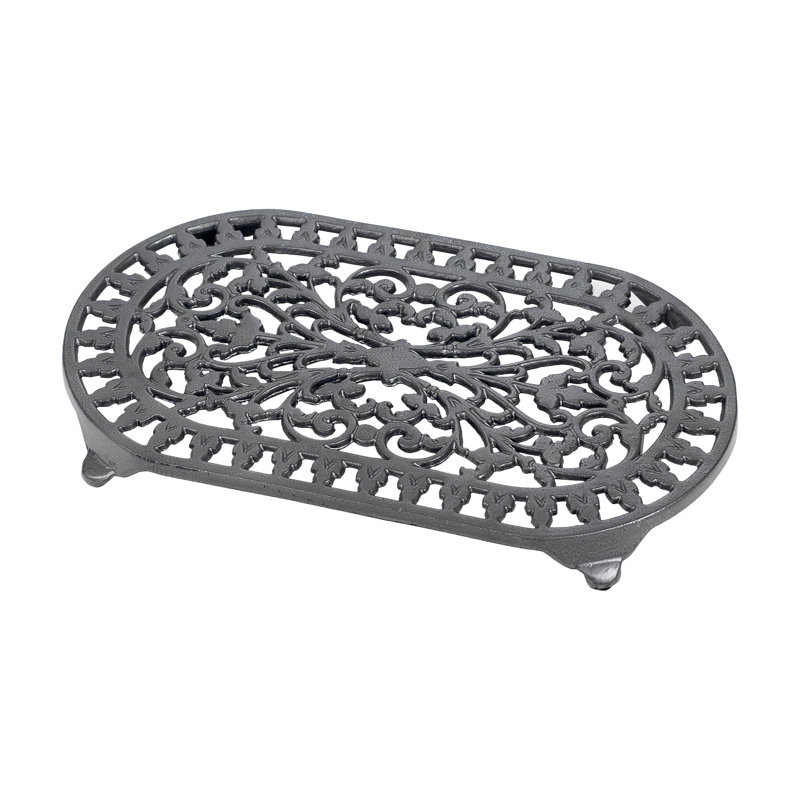 Oval 1 Piece Trivet, Graphite
