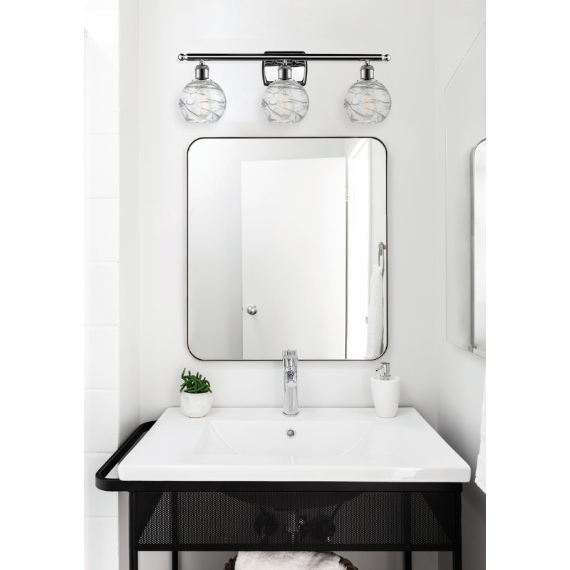Brookhaven amande - 3 lumières - abat-jour ardoise Brookhaven amande - lumière de meuble-lavabo, Bleu / laiton antique / noir