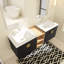 Meuble-lavabo double 59,6 po avec plateau en céramique Makeena-187694780