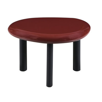 High Gloss Red Contemporary End Table, 60Mm Table Top, Metal Base, 40Lbs Weight Limit, 15.42 In Product Depth, 20.47 Width, 14 Height Red, Gloss, Contemporary, Top Of ,