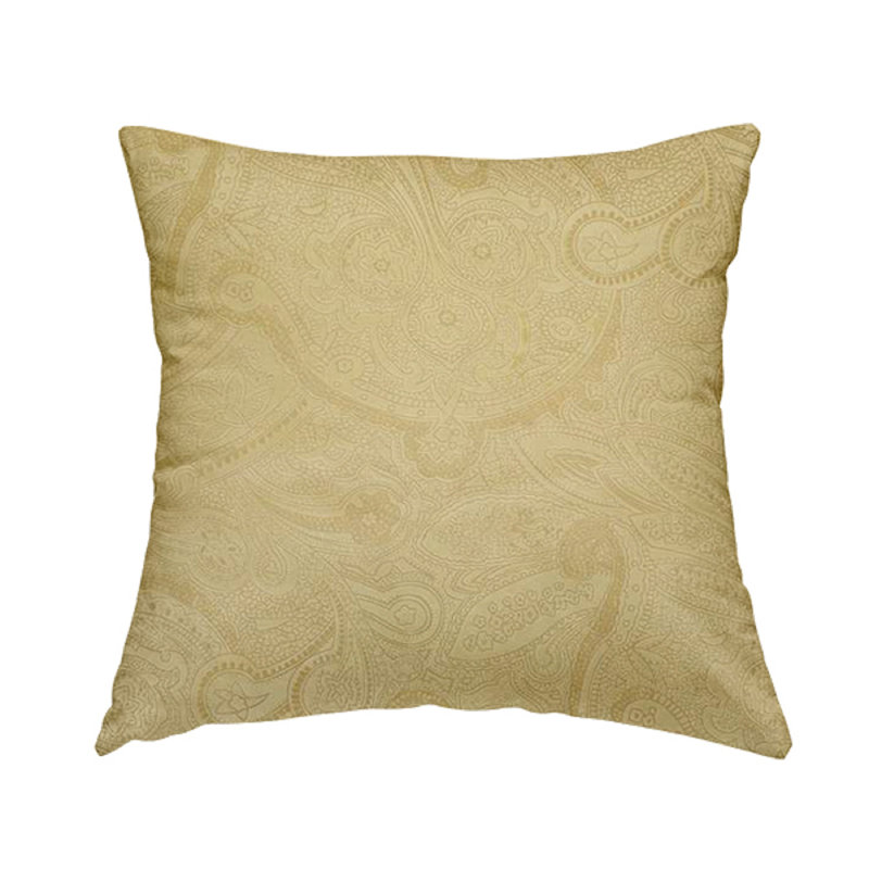 Bazile Paisley Rectangular Throw Cushion, Beige