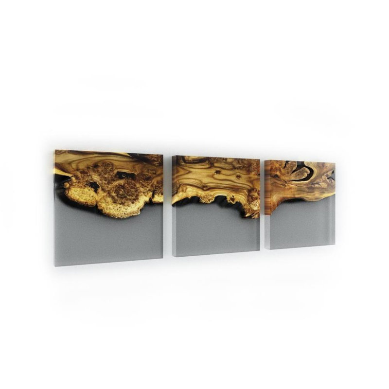 Luxury Handmade Solid Wood Wall Decor, Light Blue 