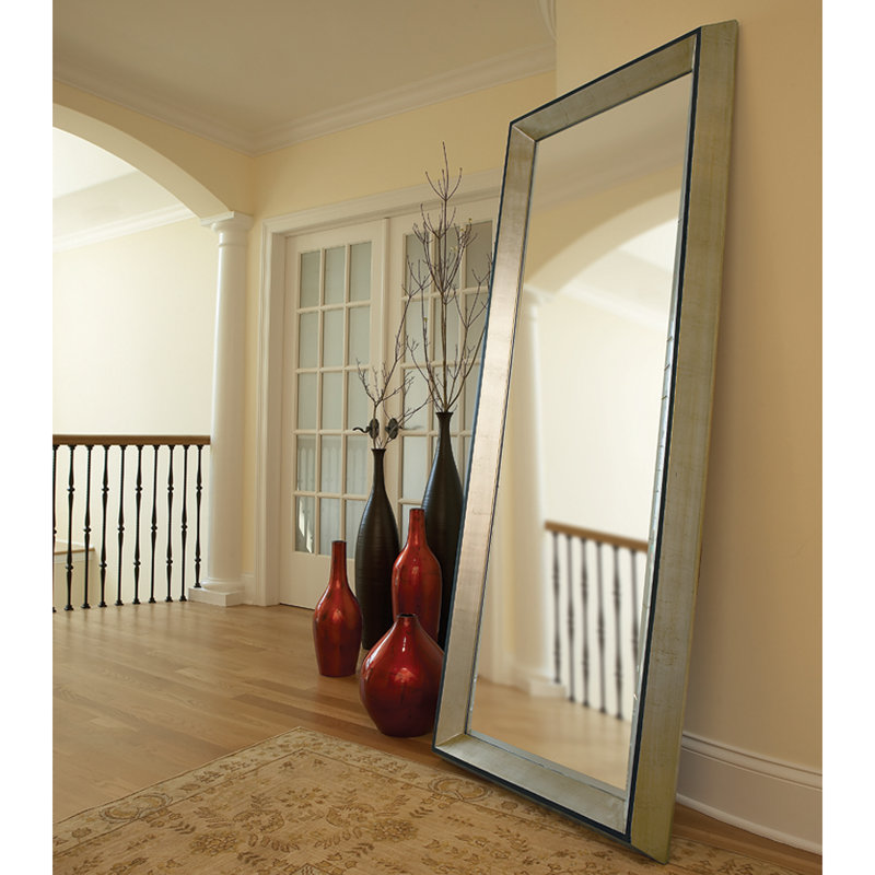 87" Silver Rectangular Full Length Wood Floor Mirror