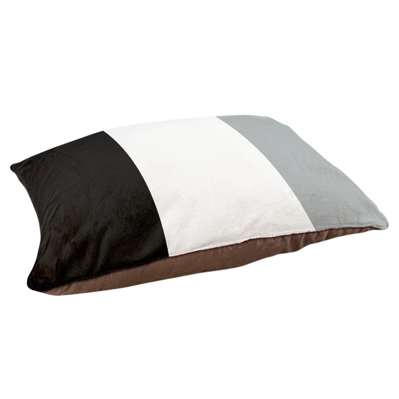 Coussin d'intérieur Las Vegas, Petit (l 28 po x P 18 po x H 6 po), Noir, blanc, argenté