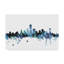 Art mural sur toile tendue - art mural «Dallas Texas Blue Teal Skyline» de Michael Tompsett pour décor de salon, de chambre à coucher ou de bureau - 16 x 24-27927380
