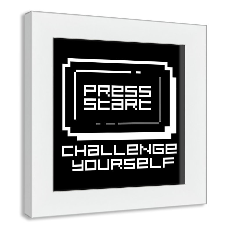 Décoration murale pour enfant challenge, H 10 po x l 10 po x P 0,63 po, Cadre blanc
