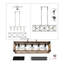32" Industrial Farmhouse Rectangle Pendant Light - Walnut Wood & Black Metal Frame Chandelier for Kitchen Island, Dining Room, and Cafe Decor