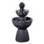 Fontaine à piédestal 36,5 po à 3 niveaux avec pompe intégrée, aspect pierre résistante aux intempéries pour jardin ou patio-389294058