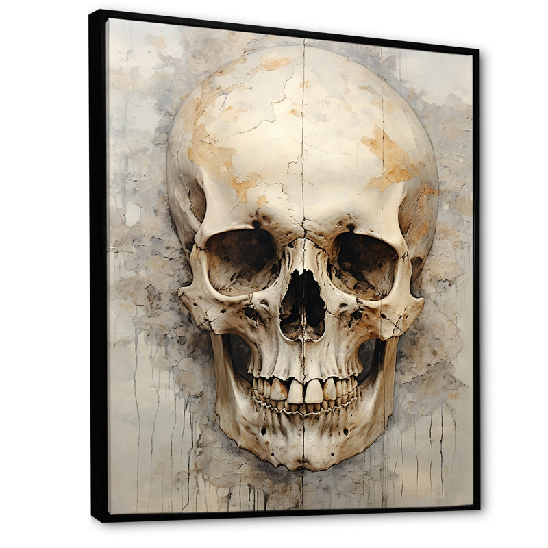 " Skulls Resonance I ", Black Floater Framed, 32" H x 16" W x 1" D