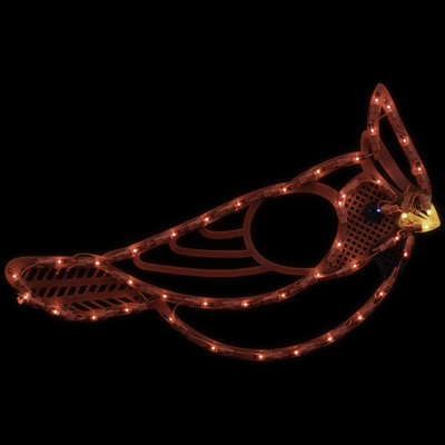 Lighted Red Cardinal Bird Christmas Window Silhouette 12.5 Inch