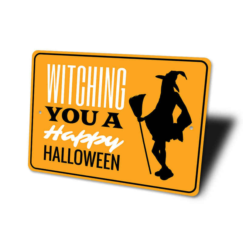 Panneau d'Halloween en aluminium, H 18 po x l 12 po x P 0,06 po