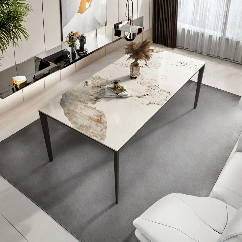 Simple and elegant dining table, 29.53"H x 55.12"L x 31.5"W