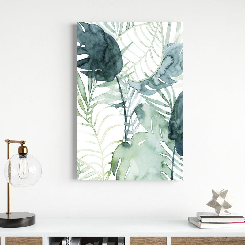 Palmiers II par Grace Popp - reproduction d'art sur toile, H 36 po x l 24 po