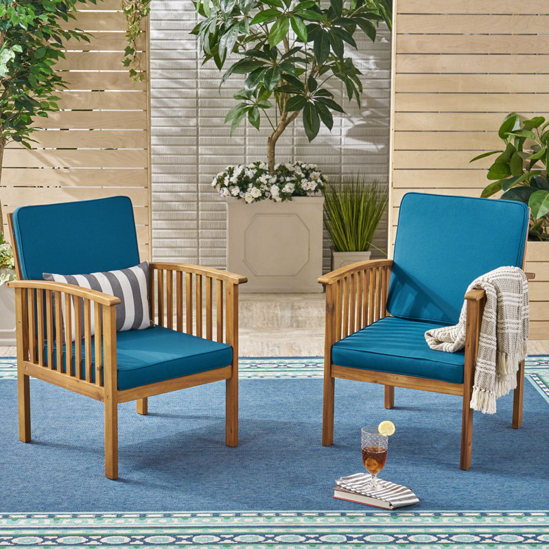 2 chaises d'extérieur en bois résistantes aux intempéries pour un confort de détente dans votre jardin