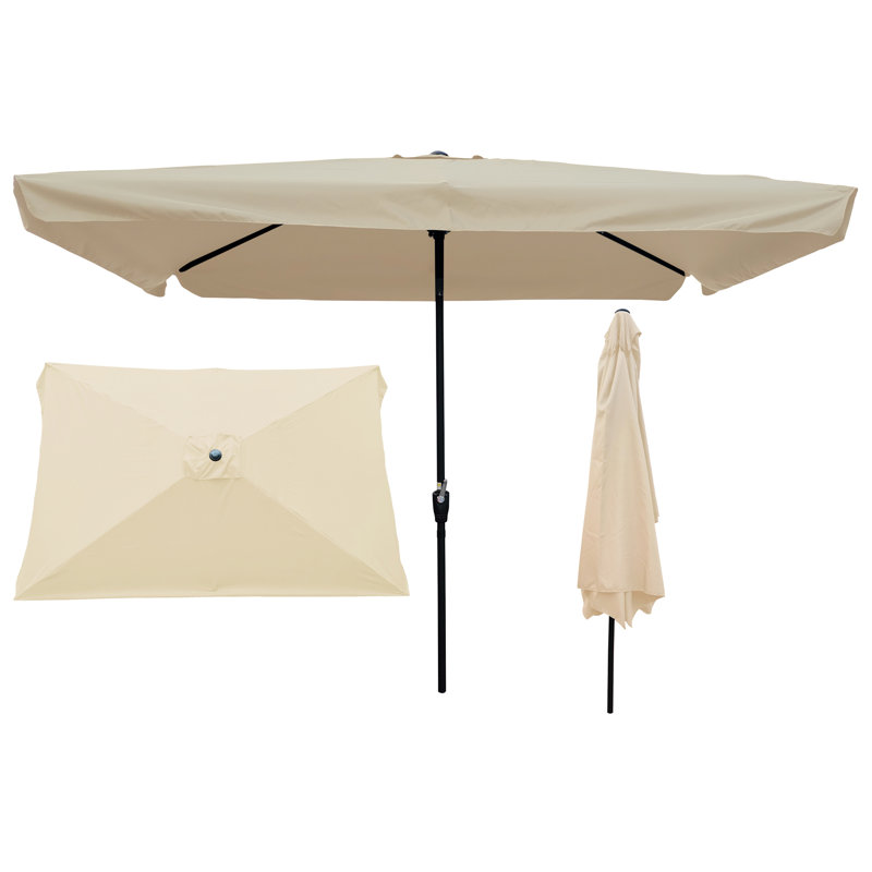 Parasol pour patio 10 pi x 6,5 pi brun clair, robuste et stable 10 x 6,5 pi, Tanné