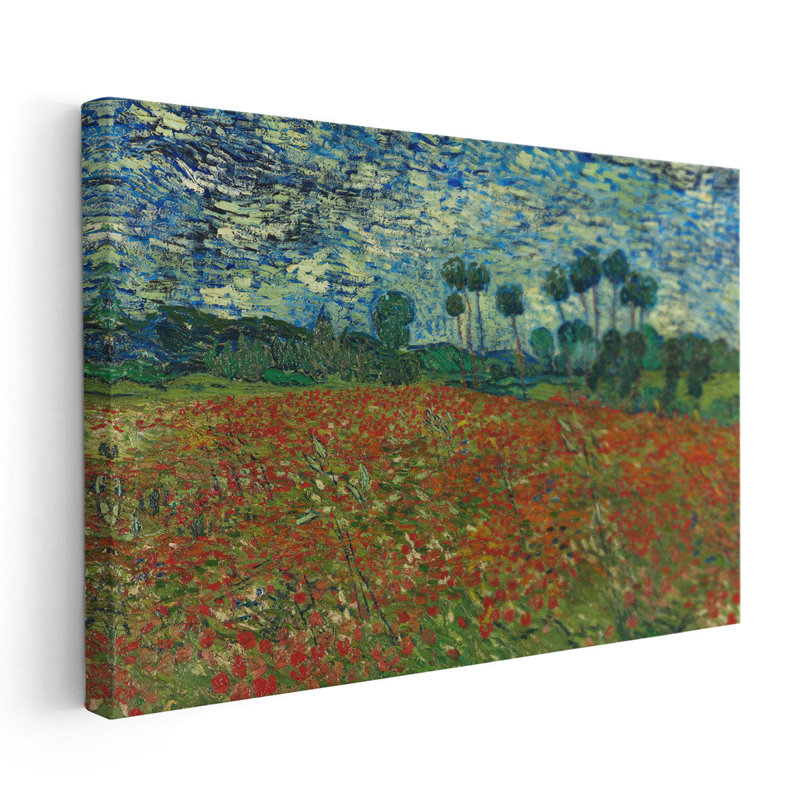 Champ de coquelicots, Auvers-sur-Oise, 1890 - reproduction d'art sur toile, H 32 po x l 48 po