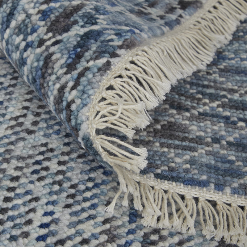 Branson Wool Area Rug in Blue, Rectangle 7'9" x 9'9"