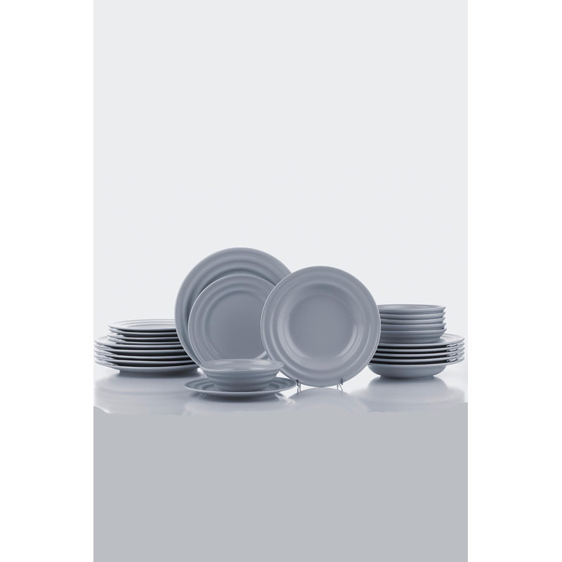 Ferdinanda Piece Dinnerware Set - Service for 6, Grey