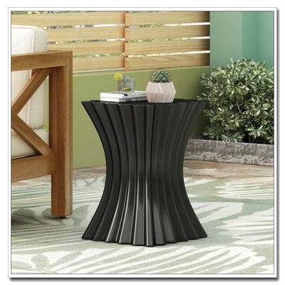 Table d'appoint d'extérieur, table de bout Wave Design, table d'appoint décorative, tabouret de jardin en béton léger pour patio