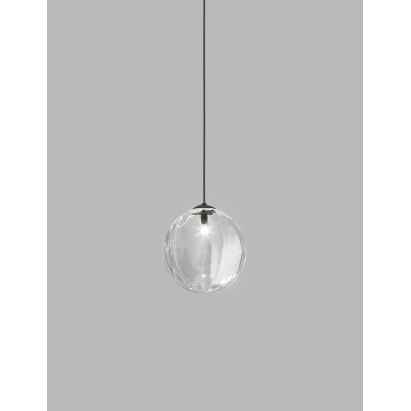 Puppet 1 - Light Pendant, 90" H x 11" W x 11" D, Crystal Transparent, Matte Black