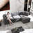 112" L Shaped Modern Sofa Modular Sectional Cloud Couch With Ottoman, 4-Seat Chenille Deep Seat Sofa With Pillow For Living Room-703610247
