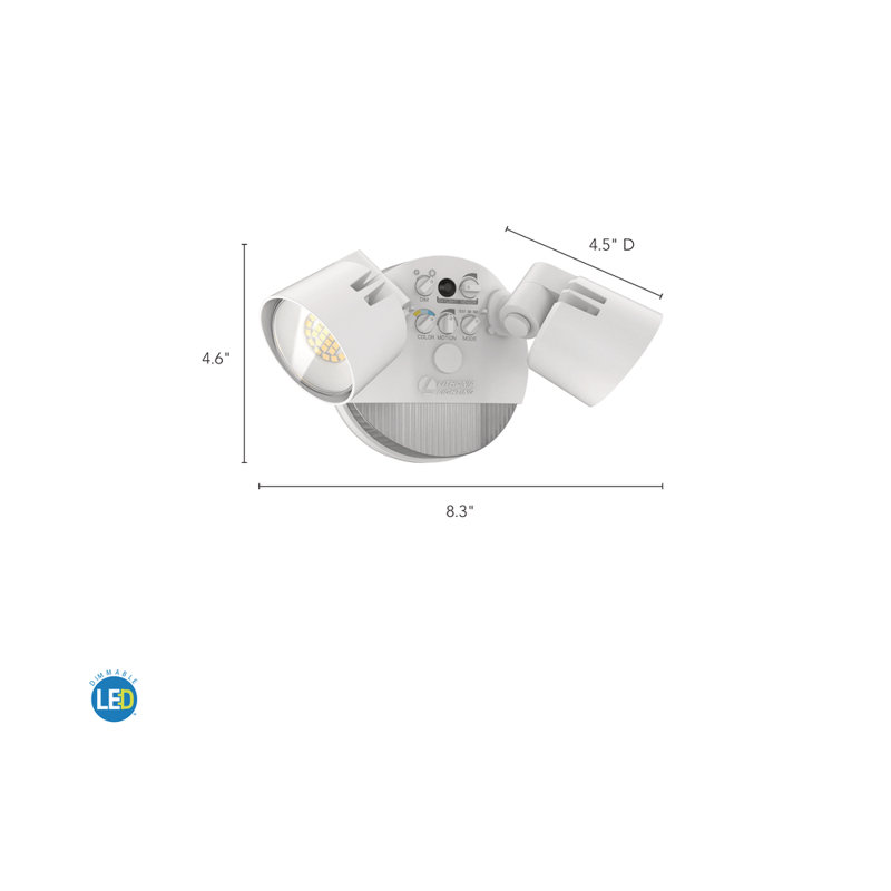 White Dual Head LED Security Flood Light with Motion Sensor