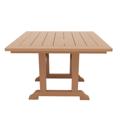 Laguna Square Outdoor Dining Table With Umbrella Hole , 43'' in. W 43'' in. D