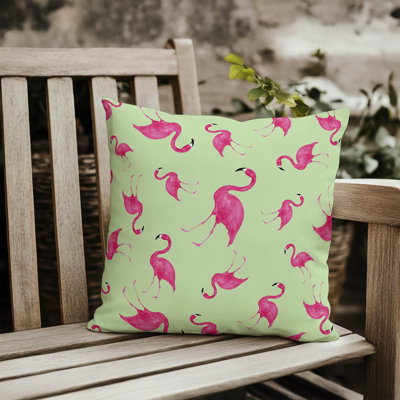 Summer Flamingo Outdoor Pillow