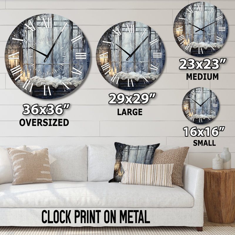 Horloge murale blanche et grise campagne antique, Surdimensionné