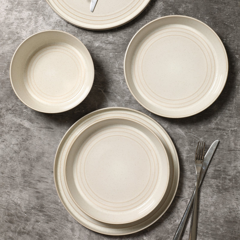Stone Lain Claire 24-Piece Dinnerware Set Stoneware, White