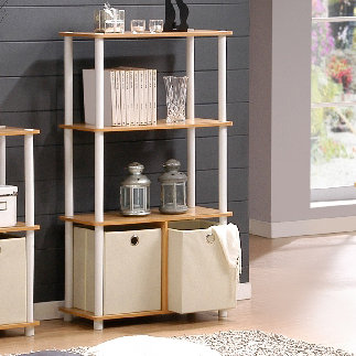 110.5cm H x 59.9cm W Plastic Etagere Bookcase, Dark Cherry/Black