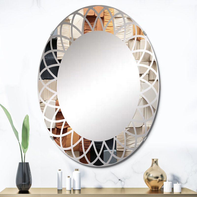 Flamoudi - Miroir mural moderne ovale, 36 po x 24 po