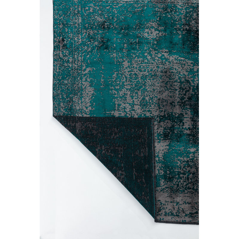 Rapture Teal/Charcoal Oriental Luxury Area Rug, Rectangle 7'10" x 11'2"