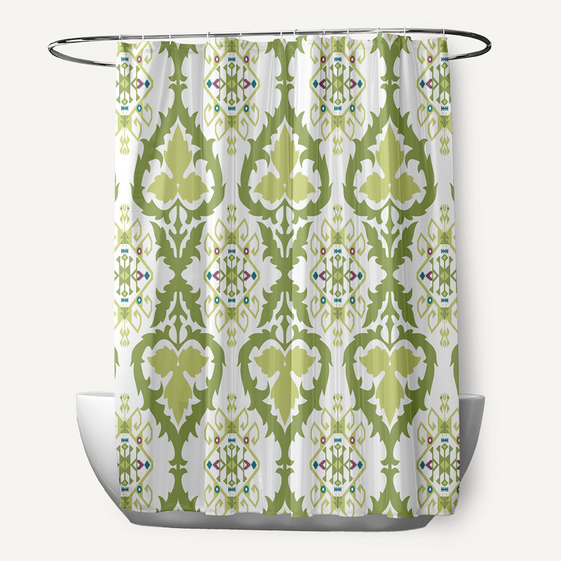 Musser Floral Shower Curtain, Green