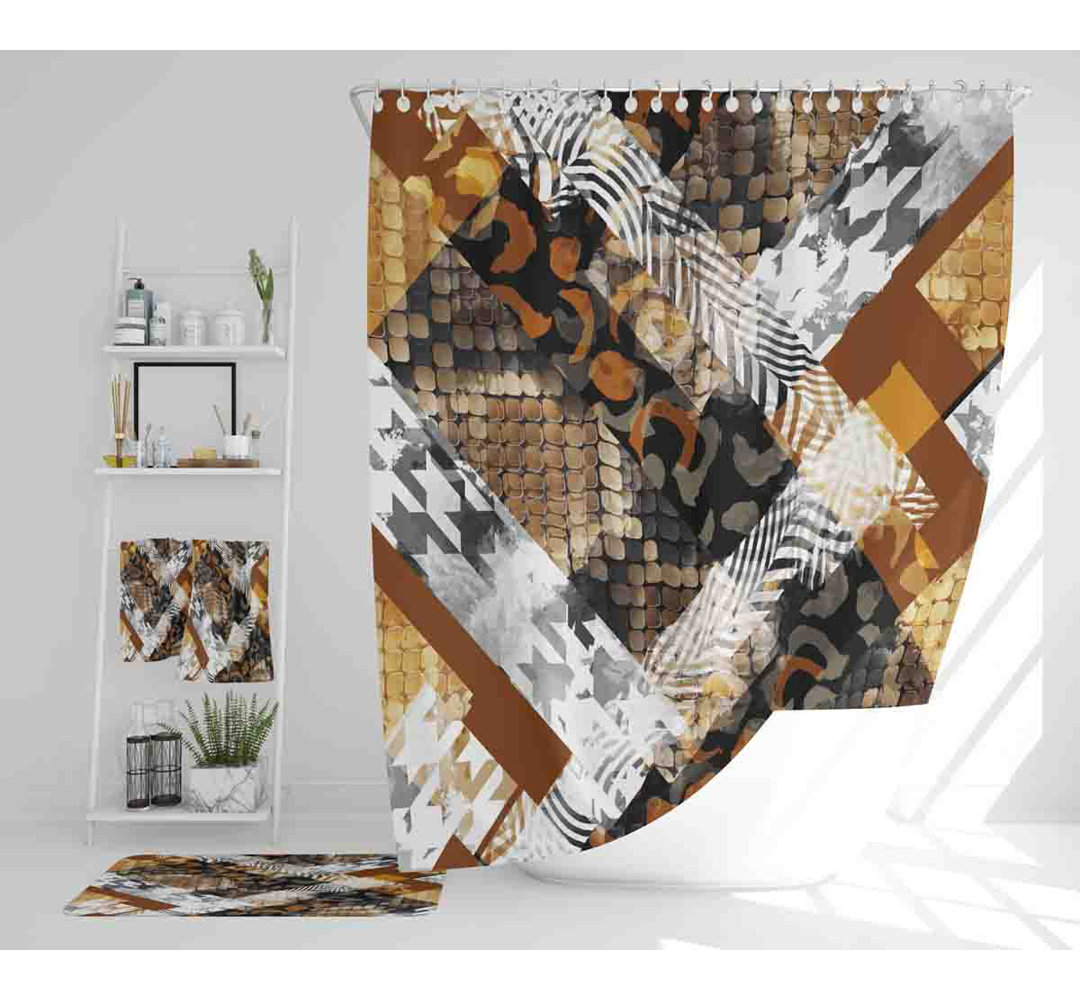 Niamph Polyester Shower Curtain Set