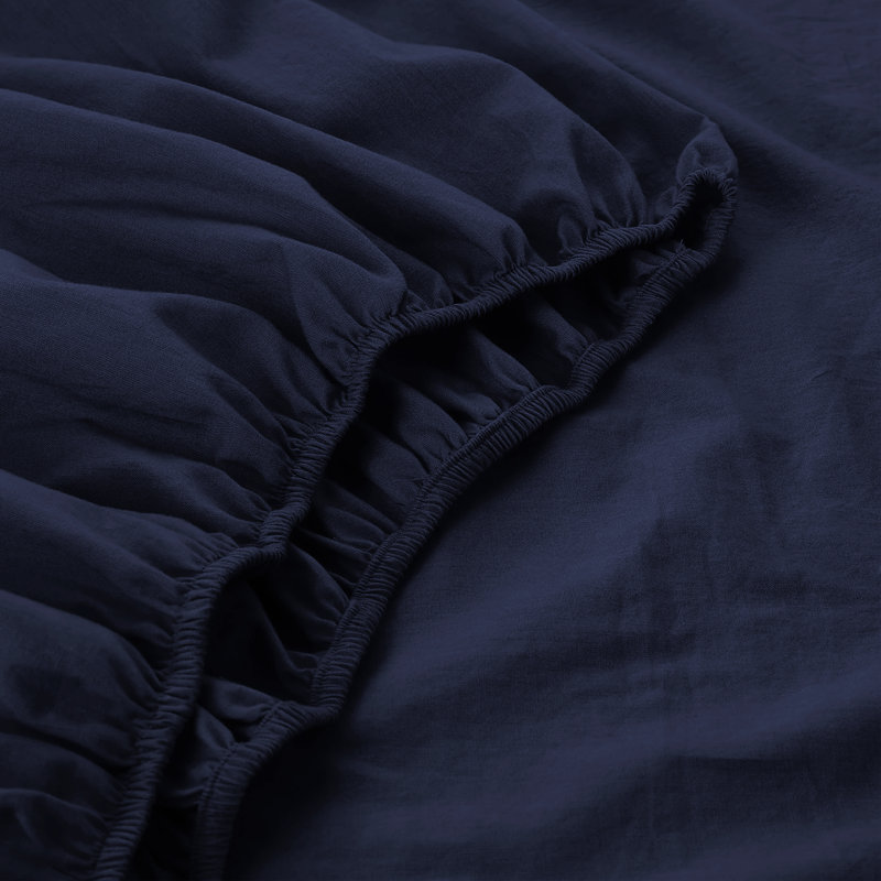 Joshua-Lewis Microfiber Brushed Fitted Sheet, Kingsize (5'), Navy Blue