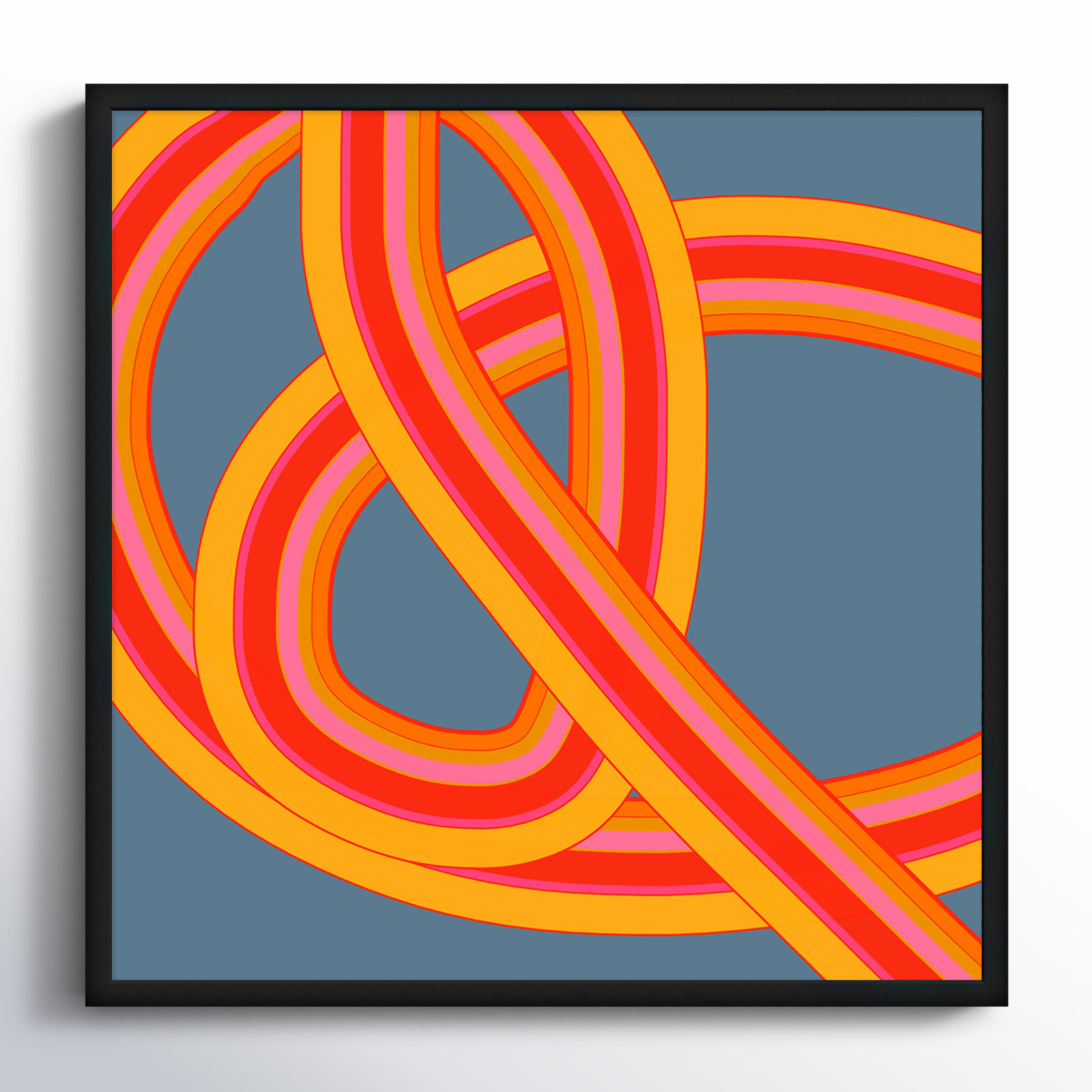 Twist Series I "Hawaiian Twist" Print, 24" H x 24" W x 1.25" D, Black