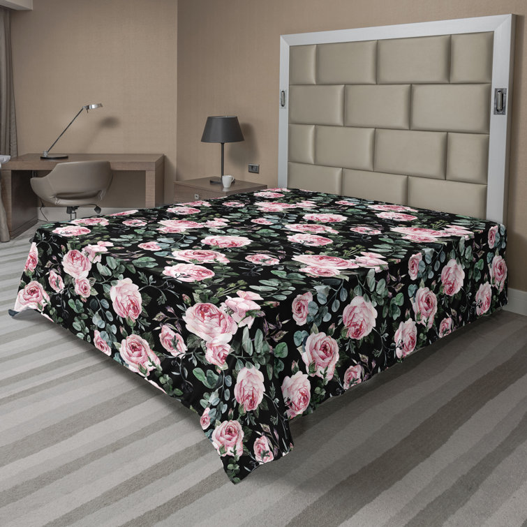 Ambesonne, drap plat floral pivoines, art botanique printanier