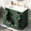 Meuble-lavabo de salle de bain avec lavabo 36 po en bois massif, 6 tiroirs, tablette ajustable, lavabo en céramique-530289363